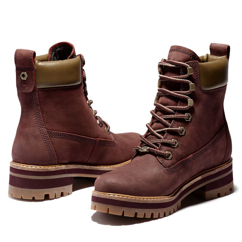 Timberland Womens 6-Inch Boots Courmayeur Valley - Burgundy - India BU4251390